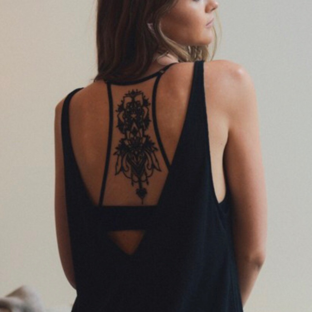 NEW Pullover Illusion Tattoo Black Bralette - Picture 4 of 8
